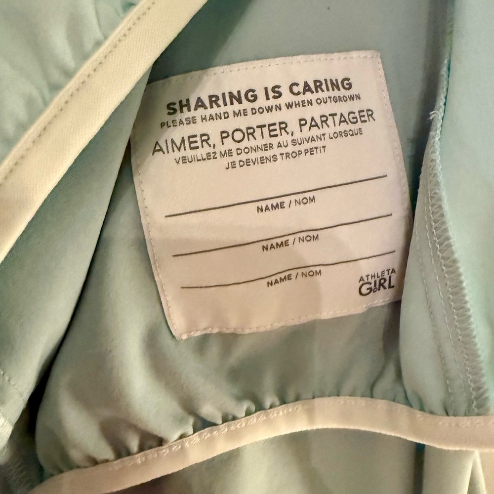 Athleta Track Star Hooded Jacket Light Blue/Aqua/Oasis/Packable-Girls Sz XL / 14 - Picture 4 of 9